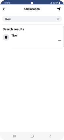 Press the required location.