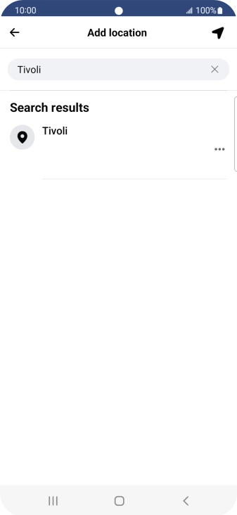 Press the required location.