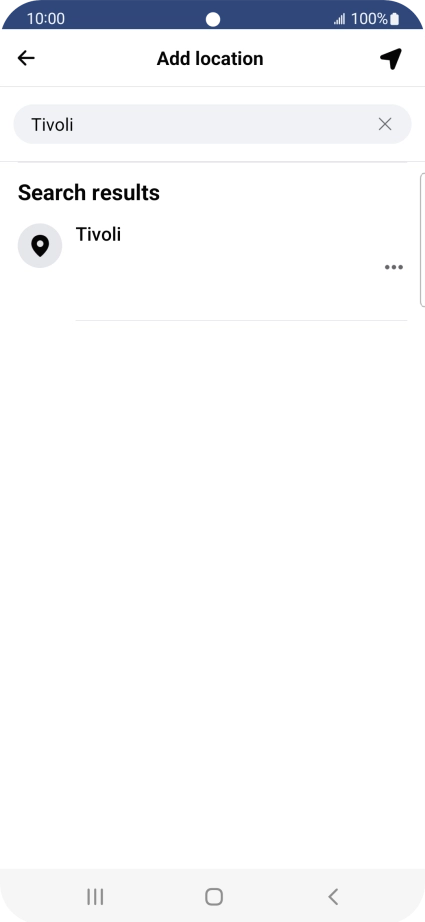 Press the required location.