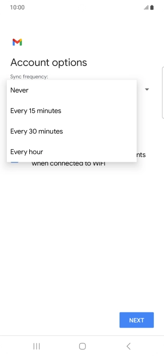 Press the required setting. Press the required setting.