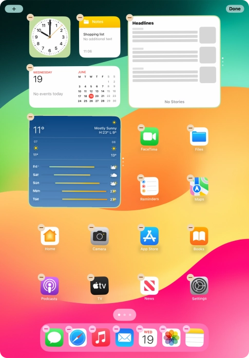 Press the home screen icon.