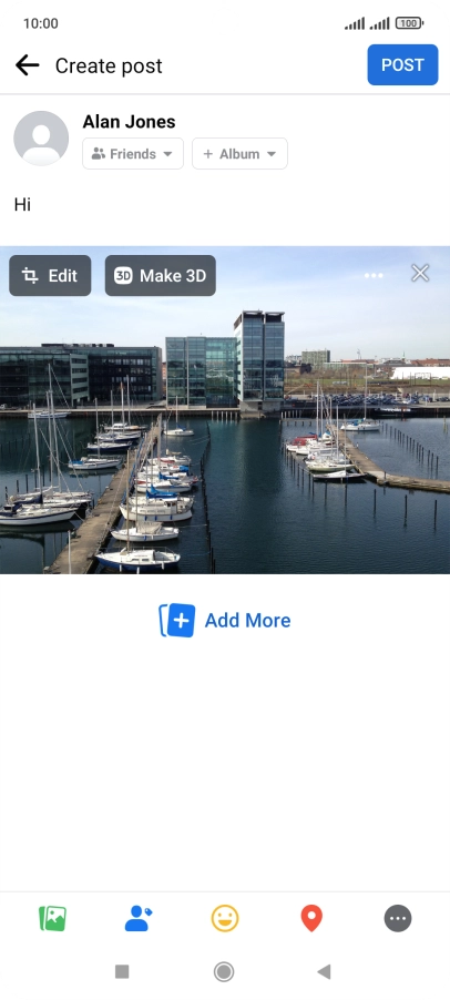Write the required text and press POST.