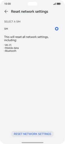 Press RESET NETWORK SETTINGS.