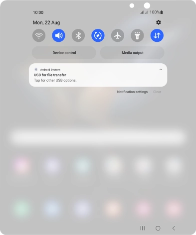 Press Tap for other USB options..