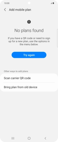 Press Scan carrier QR code.