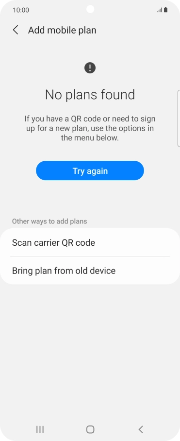 Press Scan carrier QR code.