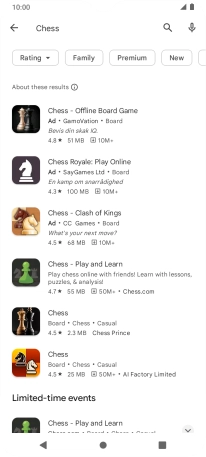 Press the required app. Press the required app.