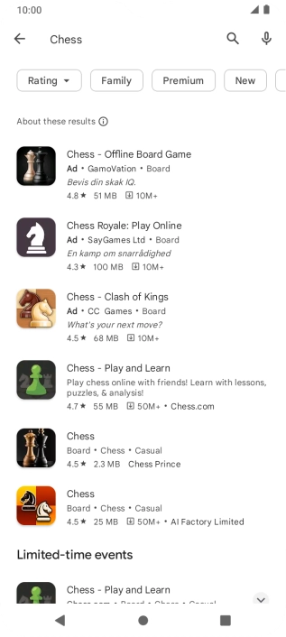 Press the required app. Press the required app.
