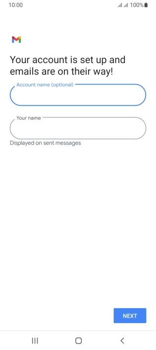 Press Your name and key in the required sender name.