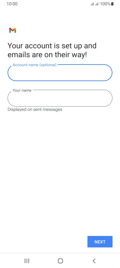 Press Your name and key in the required sender name.