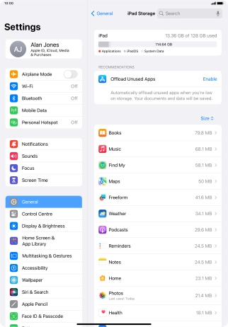 Press the required app. Press the required app.