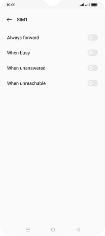 Press the indicator next to the required divert type. Press the indicator next to the required divert type.