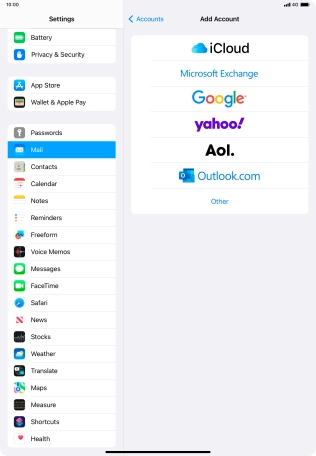 Press Microsoft Exchange.