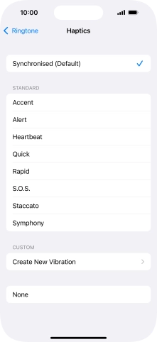 Press the required setting to turn on the function.