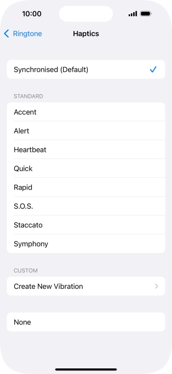 Press the required setting to turn on the function.