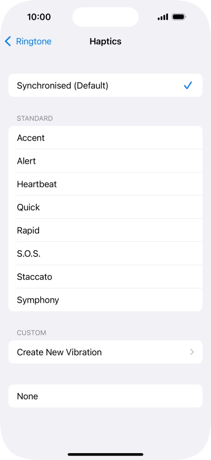 Press the required setting to turn on the function.