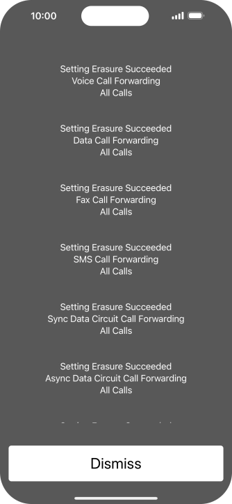 Press Dismiss. Press Dismiss.