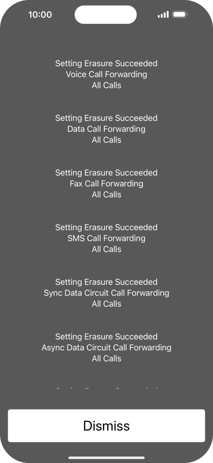 Press Dismiss. Press Dismiss.