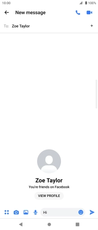 Write the required message and press the send icon. Write the required message and press the send icon.