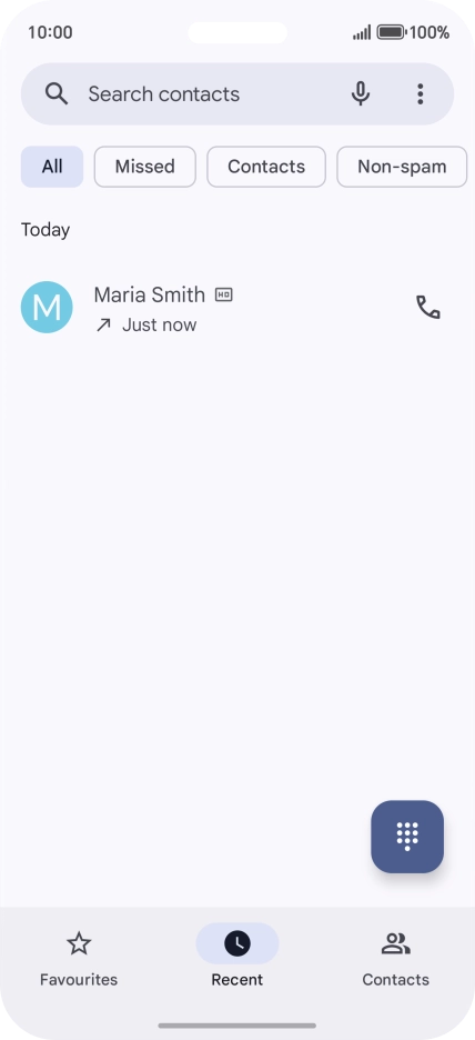 Press and hold the required number.