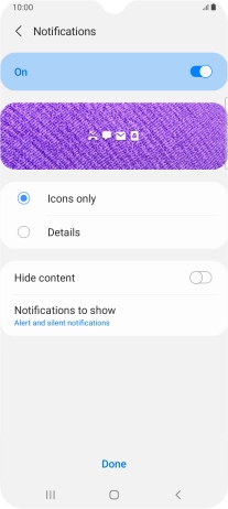Press the required settings to turn them on or off.