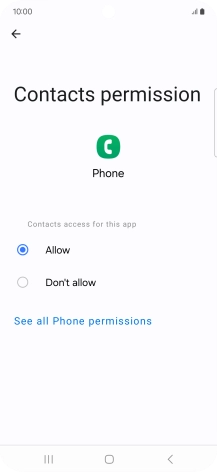 Press the required setting.