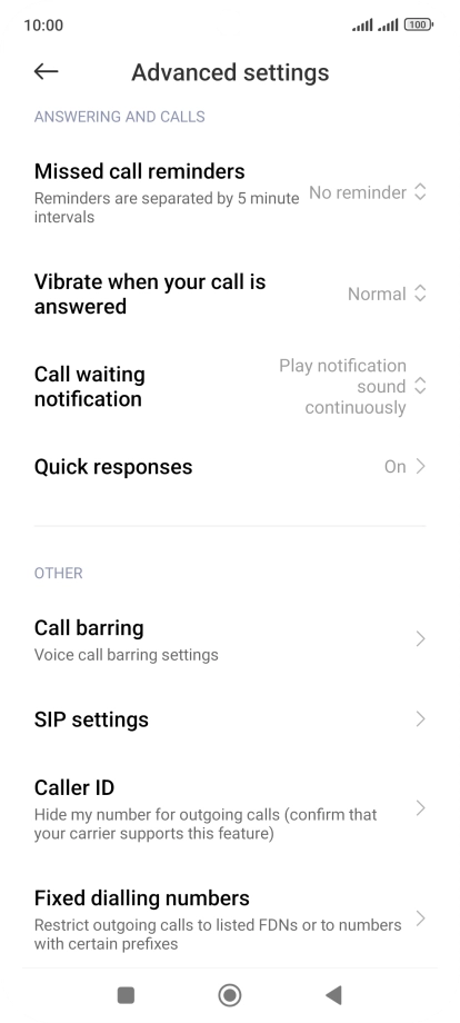 Press Fixed dialling numbers.