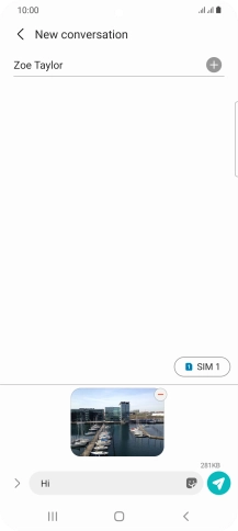 Press the send icon when you've finished your picture message.