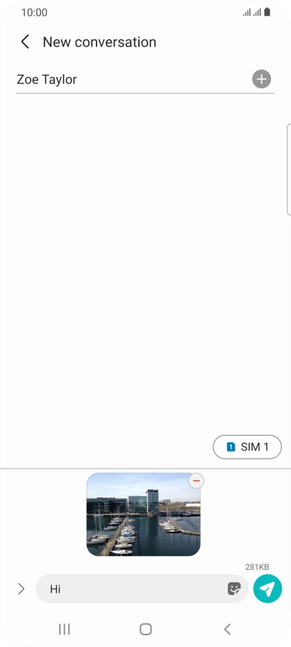 Press the send icon when you've finished your picture message.