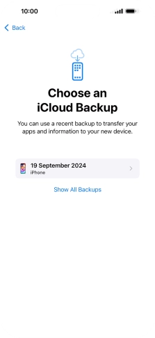Press the required backup and your phone restores the content of the selected backup. Subsequently, follow the instructions on the screen to set up your phone and prepare it for use.