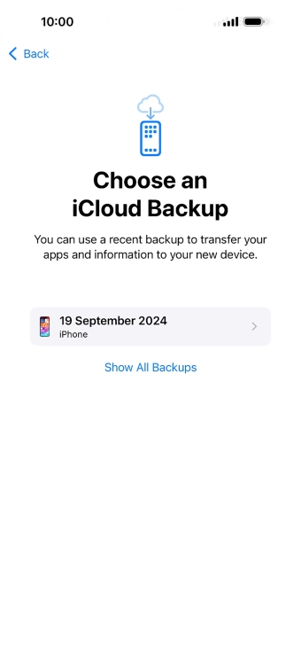 Press the required backup and your phone restores the content of the selected backup. Subsequently, follow the instructions on the screen to set up your phone and prepare it for use.