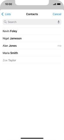 Press the required contact.