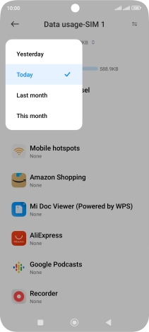 Press the required setting.
