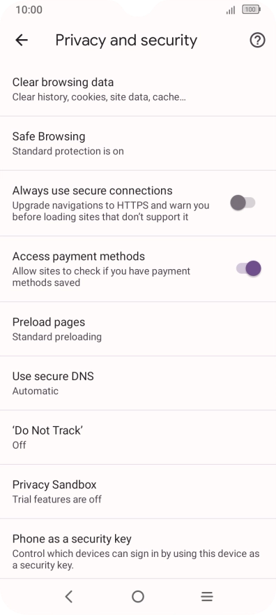 Press Clear browsing data.