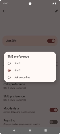 Press the required setting. Press the required setting.