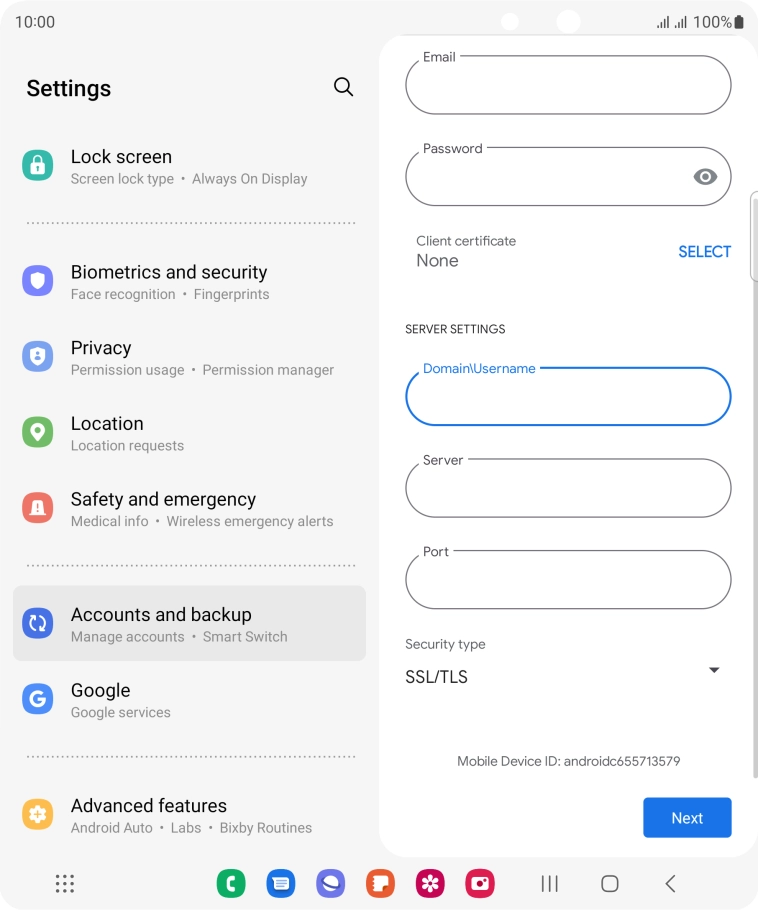 Press the field below 