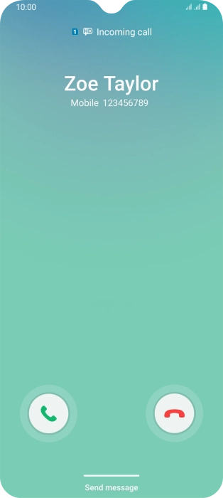 Press and drag the accept call icon right.