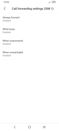 Press the required divert type. Press the required divert type.