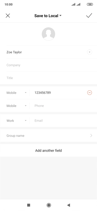 Press the confirm icon.