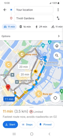 Press the required mode of transportation.