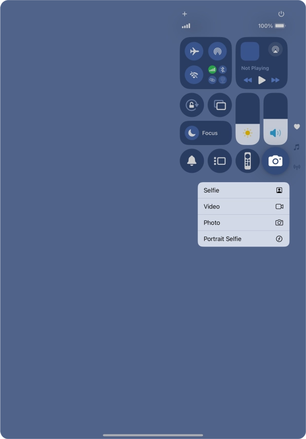 Press and hold the required function to see more actions.