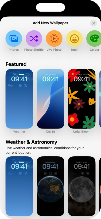 Press the required category and follow the instructions on the screen to select the required background image. Press the required category and follow the instructions on the screen to select the required background image.
