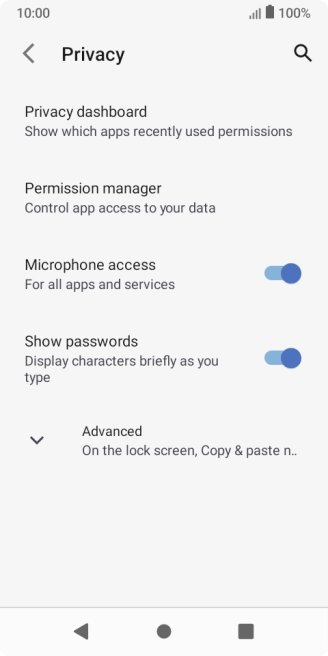 Press Permission manager.