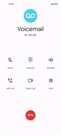 Press the end call icon.