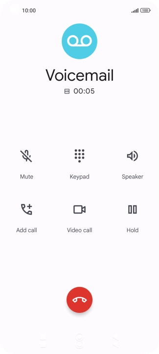 Press the end call icon.