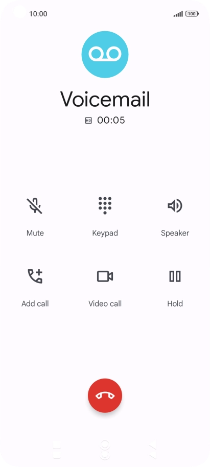 Press the end call icon.