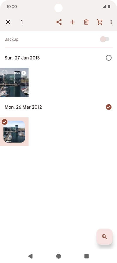 Press the required pictures or videos.