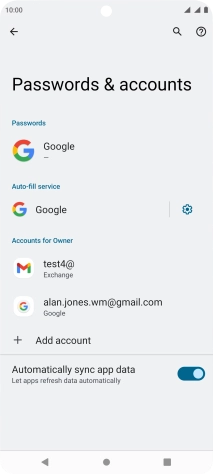 Press the required account.