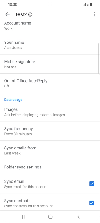 Press Account name and key in the required name. Press Account name and key in the required name.