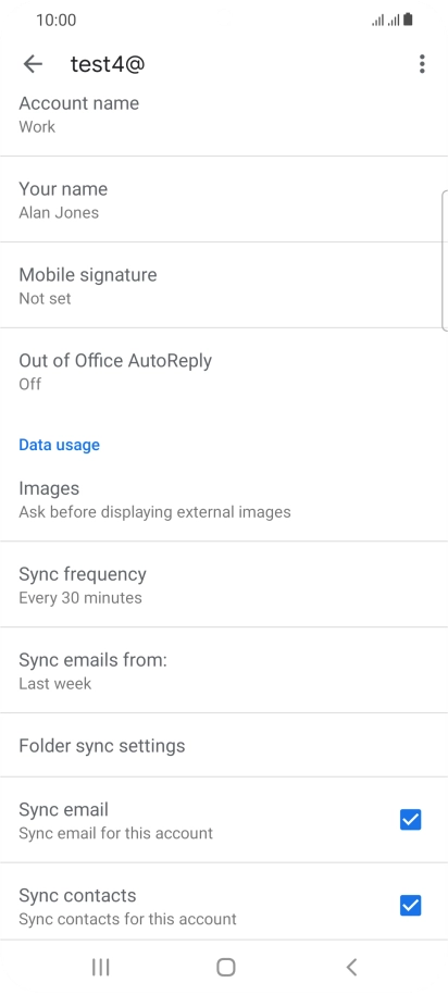 Press Account name and key in the required name. Press Account name and key in the required name.